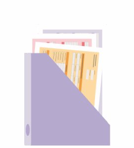 Illustration Ordnung Papierkram
